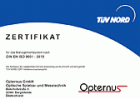 Opternus | Zertifikat (de) - 2021-2024 <b>DIN EN ISO 9001</b>